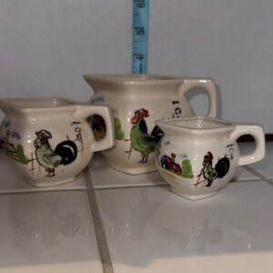 Farmhouse Rooster Measuring Cups Set JAPAN ceramic 🐈‍⬛